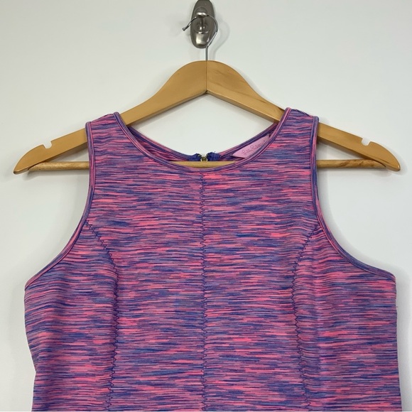 Lilly Pulitzer Fit and Flare Dress Cove Flamingo Pink Space Tie Dye. Size Small - Picture 6 of 8